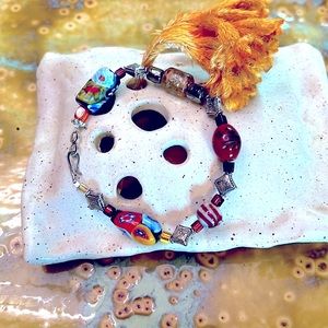 8” bracelet 925 sterling silver beads handmade by local artisan MS